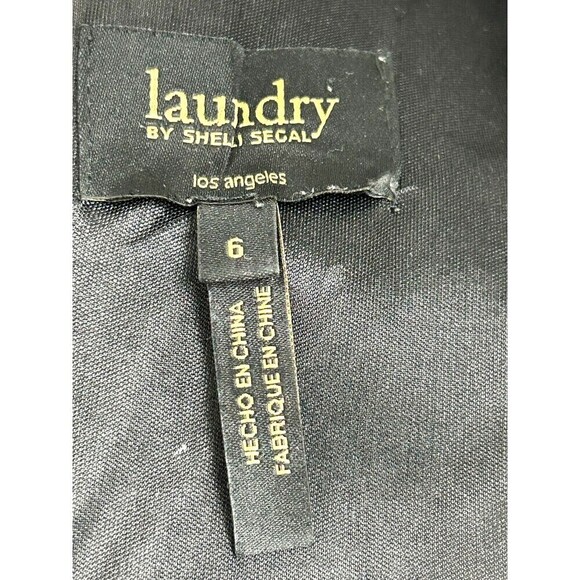 Laundry by Shelli Segal Sz 6 Black White Colorblock Lace Sheath Career Dress N4 - Picture 10 of 12